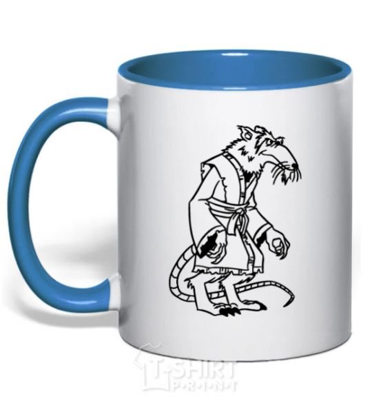 Mug with a colored handle Sensei Splinter royal-blue фото