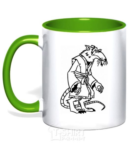 Mug with a colored handle Sensei Splinter kelly-green фото