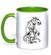 Mug with a colored handle Sensei Splinter kelly-green фото