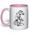Mug with a colored handle Sensei Splinter light-pink фото