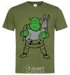 Men's T-Shirt Shrek and the donkey millennial-khaki фото