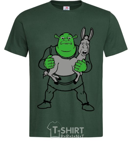 Мужская футболка Шрек и осел Темно-зеленый фото