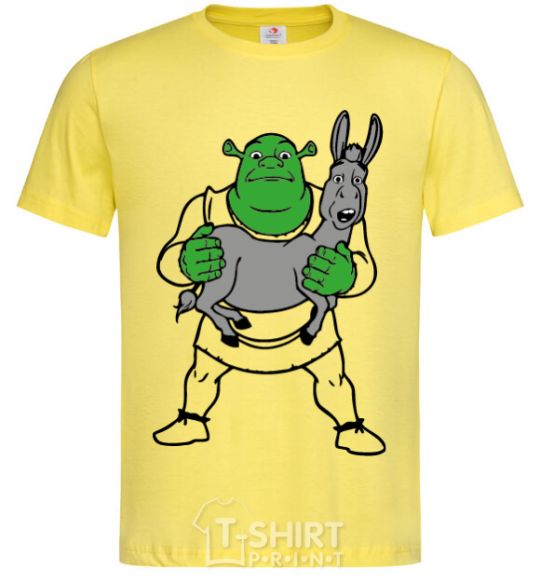 Men's T-Shirt Shrek and the donkey cornsilk фото