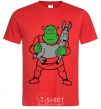 Men's T-Shirt Shrek and the donkey red фото