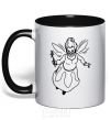 Mug with a colored handle Fairy godmother black фото