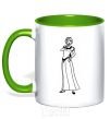 Mug with a colored handle Fiona kelly-green фото