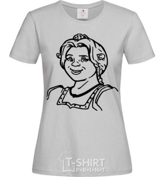 Women's T-shirt Fiona's portrait grey фото