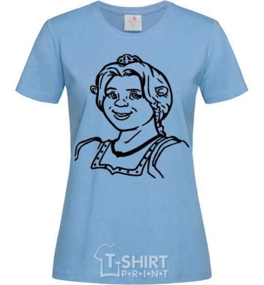 Women's T-shirt Fiona's portrait sky-blue фото