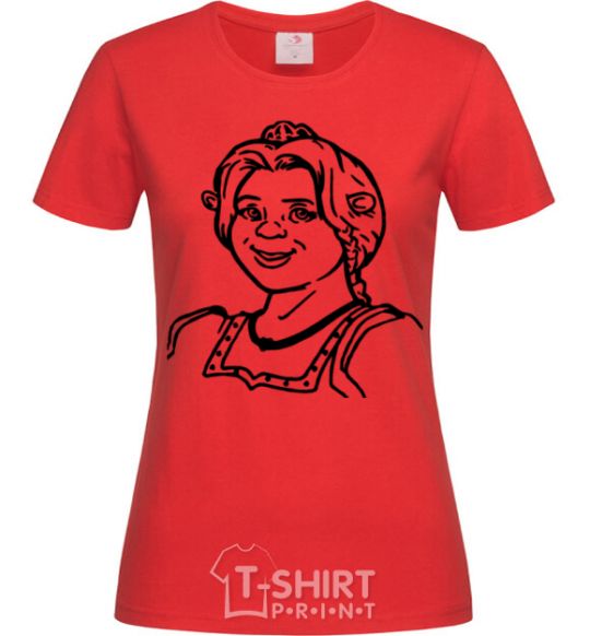 Женская футболка Фиона портрет Красный фото