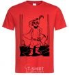 Men's T-Shirt A puss in boots red фото