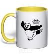 Mug with a colored handle Panda Po yellow фото