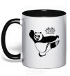 Mug with a colored handle Panda Po black фото