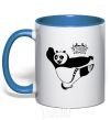 Mug with a colored handle Panda Po royal-blue фото