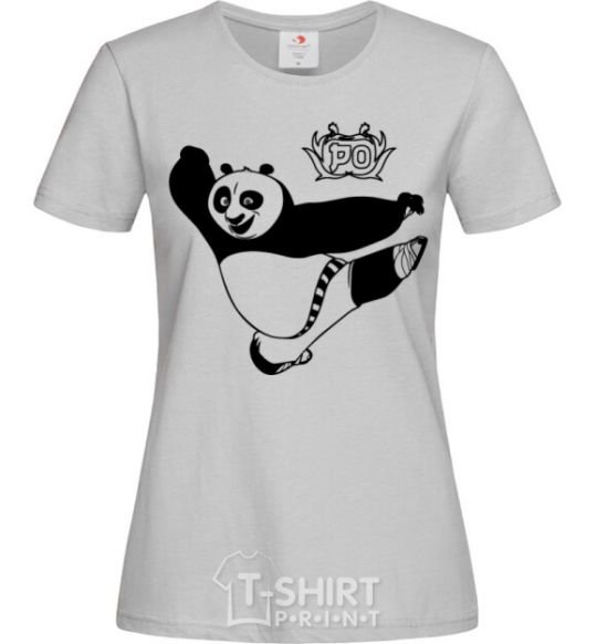 Women's T-shirt Panda Po grey фото