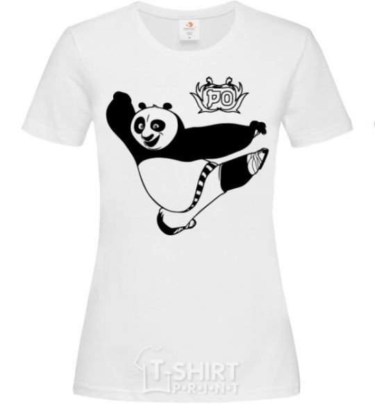 Women's T-shirt Panda Po White фото