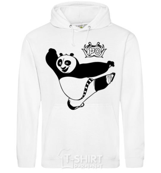 Men`s hoodie Panda Po White фото