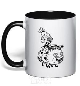 Mug with a colored handle DJ black фото