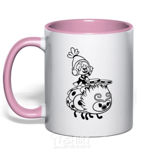 Чашка с цветной ручкой Диджей Нежно розовый фото