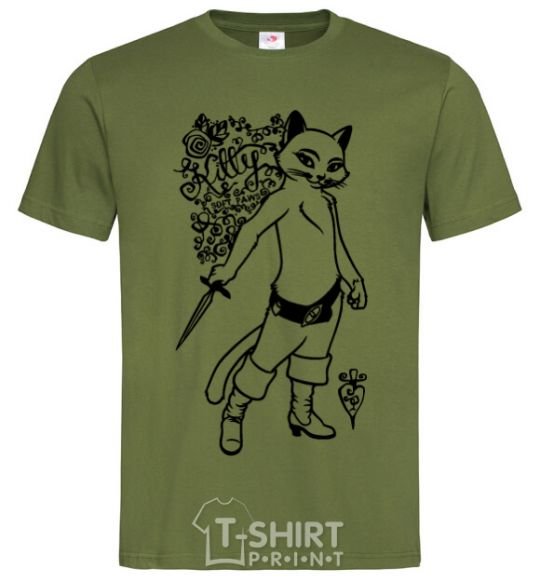 Men's T-Shirt Kitty soft рaws millennial-khaki фото