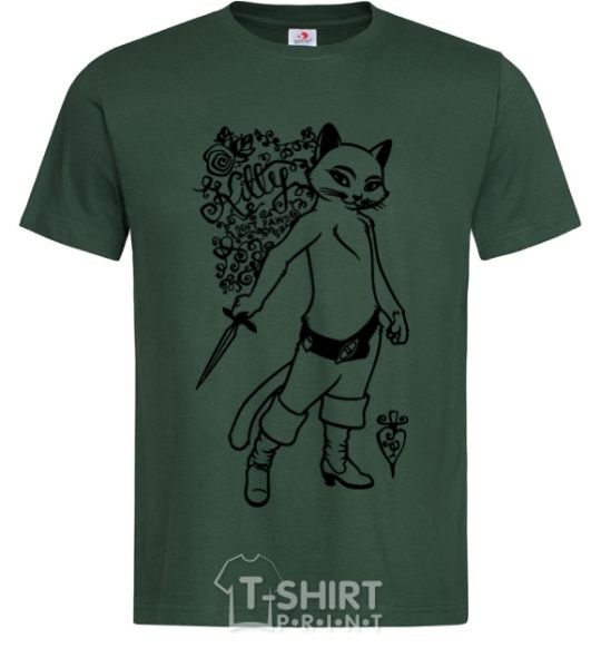 Men's T-Shirt Kitty soft рaws bottle-green фото