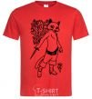 Men's T-Shirt Kitty soft рaws red фото