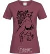 Women's T-shirt Kitty soft рaws burgundy фото