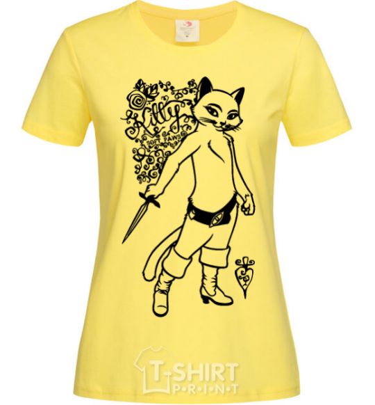 Women's T-shirt Kitty soft рaws cornsilk фото