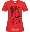 Women's T-shirt Kitty soft рaws red фото