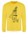 Sweatshirt A cat in boots with a hat yellow фото