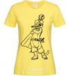 Women's T-shirt A cat in boots with a hat cornsilk фото