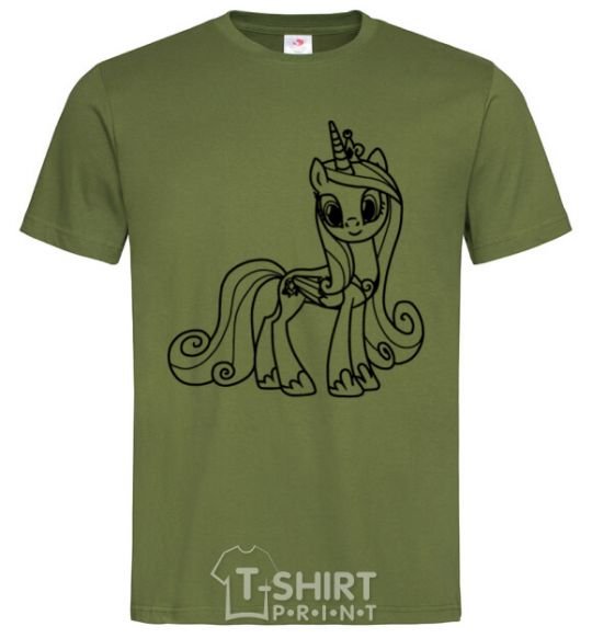 Men's T-Shirt Pony with a crown (unicorn) millennial-khaki фото