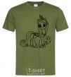 Men's T-Shirt Pony with a crown (unicorn) millennial-khaki фото