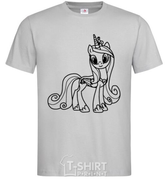Men's T-Shirt Pony with a crown (unicorn) grey фото