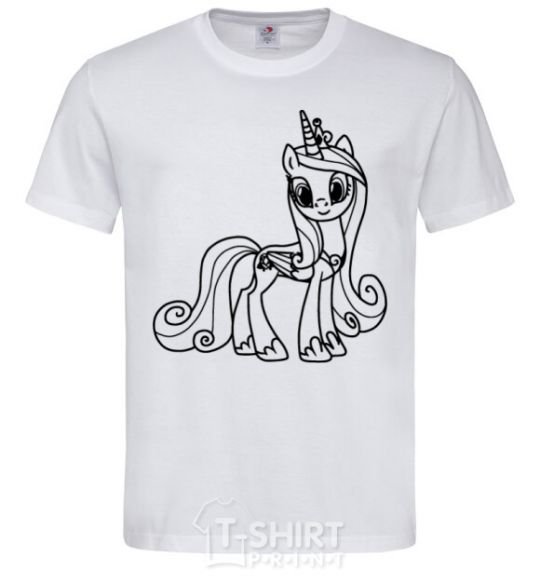 Men's T-Shirt Pony with a crown (unicorn) White фото