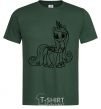 Men's T-Shirt Pony with a crown (unicorn) bottle-green фото