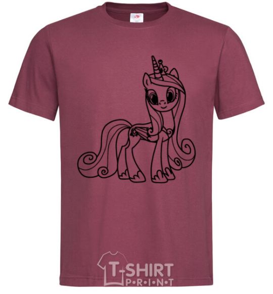 Men's T-Shirt Pony with a crown (unicorn) burgundy фото