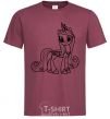Men's T-Shirt Pony with a crown (unicorn) burgundy фото