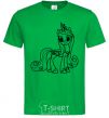 Men's T-Shirt Pony with a crown (unicorn) kelly-green фото
