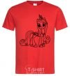 Men's T-Shirt Pony with a crown (unicorn) red фото