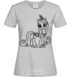 Women's T-shirt Pony with a crown (unicorn) grey фото