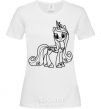 Women's T-shirt Pony with a crown (unicorn) White фото