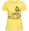 Women's T-shirt Pony with a crown (unicorn) cornsilk фото