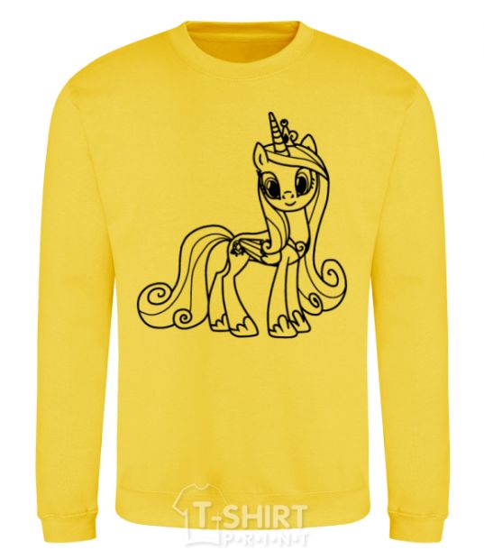 Sweatshirt Pony with a crown (unicorn) yellow фото