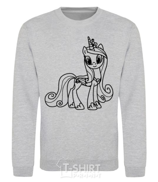 Sweatshirt Pony with a crown (unicorn) sport-grey фото