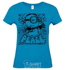 Women's T-shirt Minion World sky-blue фото