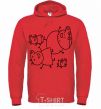 Men`s hoodie Everyone's laughing bright-red фото