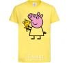 Kids T-shirt Peppa and the teddy bear cornsilk фото