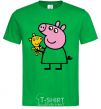 Men's T-Shirt Peppa and the teddy bear kelly-green фото