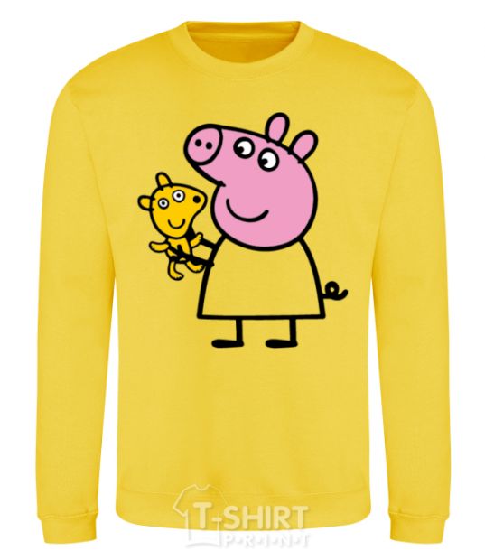 Sweatshirt Peppa and the teddy bear yellow фото