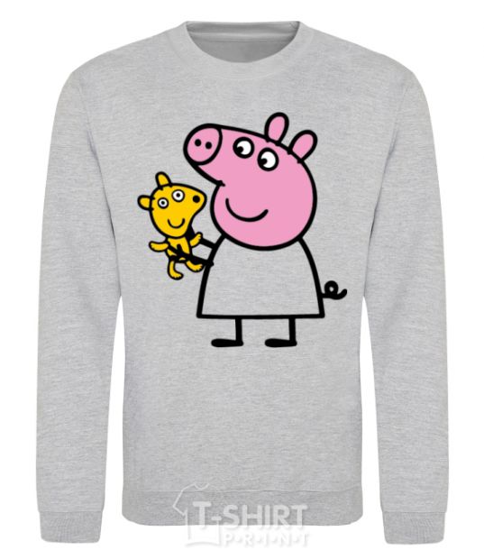 Sweatshirt Peppa and the teddy bear sport-grey фото